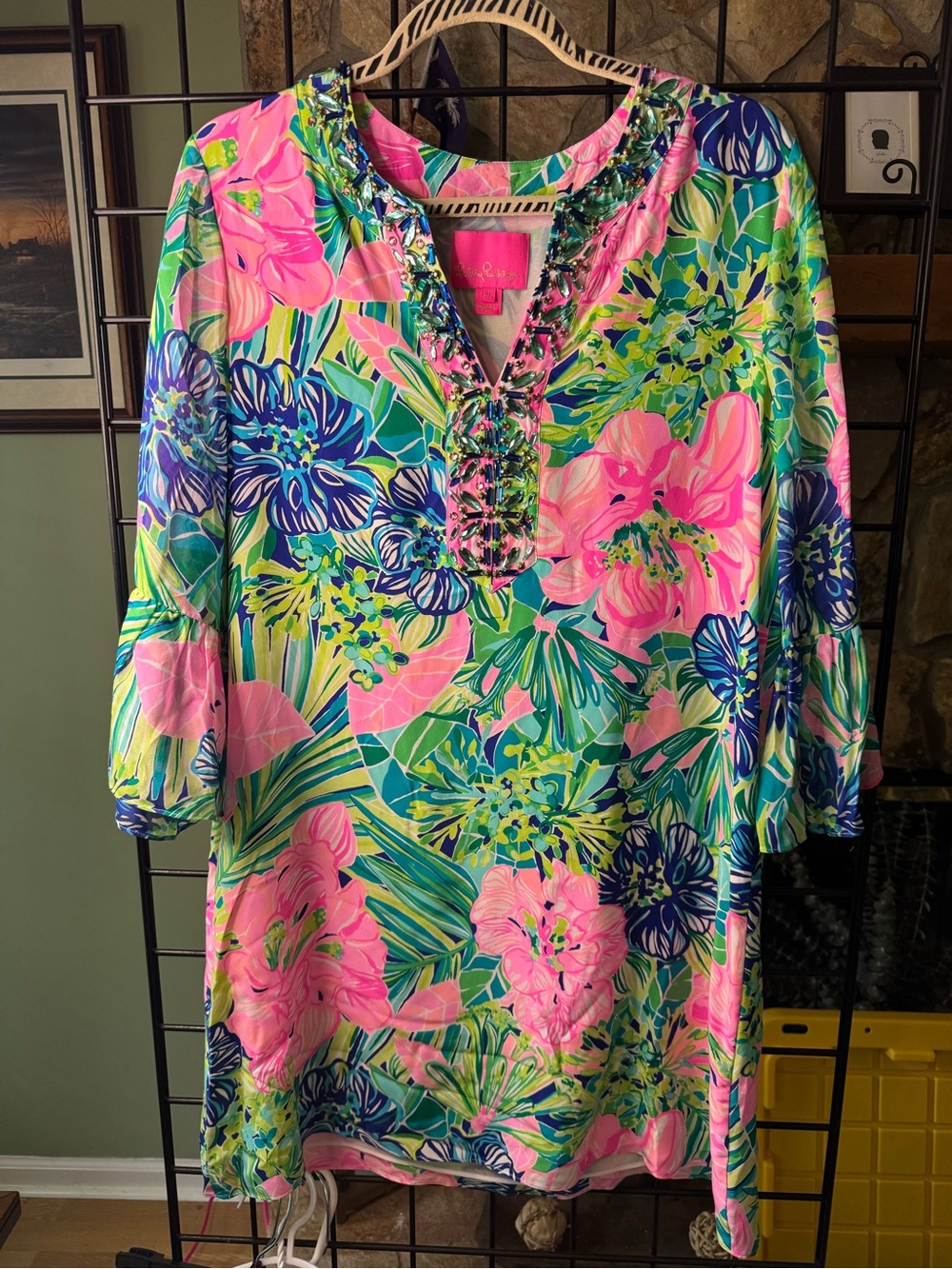 Lilly Pulitzer Pink, Green & Blue Floral Midi Dress